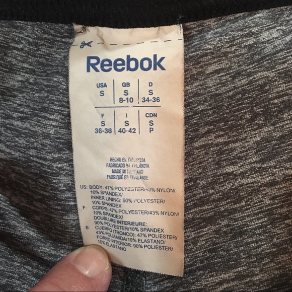 Reebok Yoga Capris Black Gray Biking Running-Small - Picture 3 of 5
